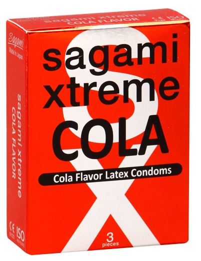 Ароматизированные презервативы Sagami Xtreme COLA - 3 шт. - Sagami - купить с доставкой в Хабаровске