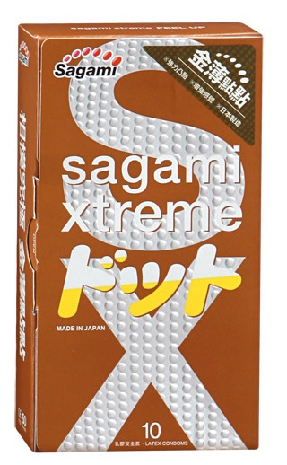 Презервативы Sagami Xtreme FEEL UP с точечной текстурой и линиями прилегания - 10 шт. - Sagami - купить с доставкой в Хабаровске