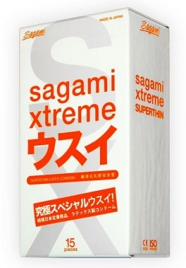 Ультратонкие презервативы Sagami Xtreme SUPERTHIN - 15 шт. - Sagami - купить с доставкой в Хабаровске