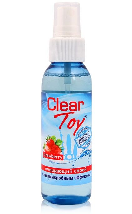 Очищающий спрей для игрушек CLEAR TOY Strawberry - 100 мл. - Биоритм - купить с доставкой в Хабаровске