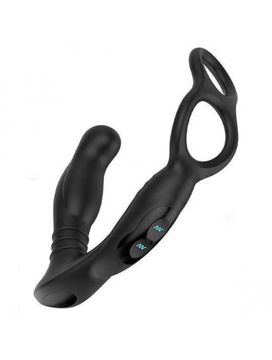 Черная анальная пробка NEXUS SIMUL8 с фиксацией на теле кольцами - Nexus Range - в Хабаровске купить с доставкой