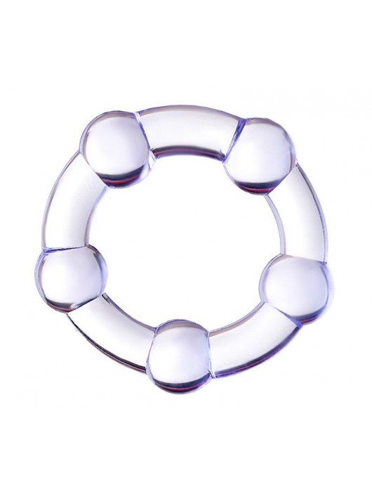 Фиолетовое эрекционное кольцо на пенис с бусинами - Штучки-дрючки - в Хабаровске купить с доставкой