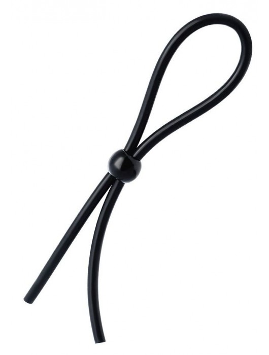 Черное лассо на пенис с одной бусиной - A-toys - в Хабаровске купить с доставкой
