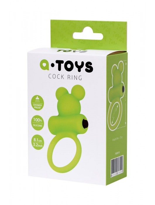 Зеленое виброкольцо на пенис A-Toys - A-toys - в Хабаровске купить с доставкой