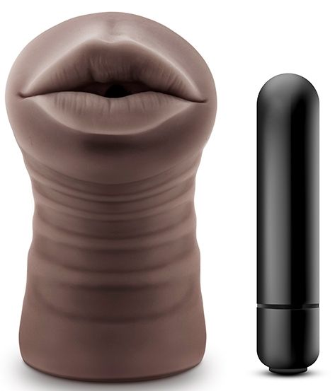 Коричневый мастурбатор-ротик Heather - Blush Novelties - в Хабаровске купить с доставкой