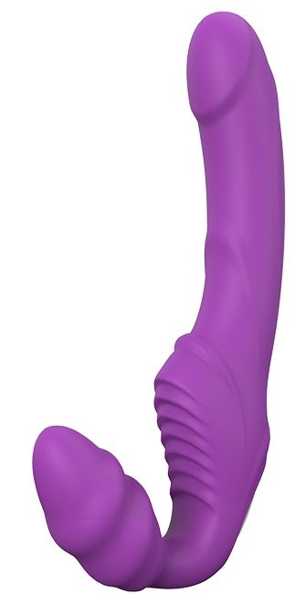 Фиолетовый безремневой вибрострапон DOUBLE DIPPER - Dream Toys - купить с доставкой в Хабаровске