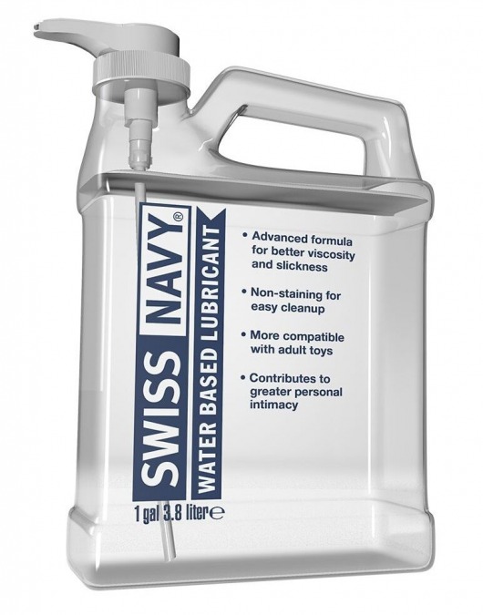 Канистра лубриканта Swiss Navy Water Based Lube на водной основе - 3,8 л. - Swiss navy - купить с доставкой в Хабаровске
