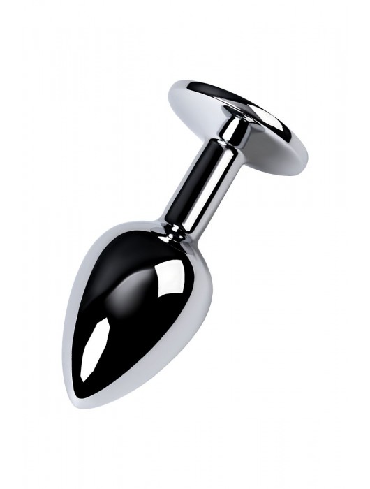 Серебристая конусовидная анальная пробка с фиолетовым кристаллом - 7 см. - ToyFa - купить с доставкой в Хабаровске