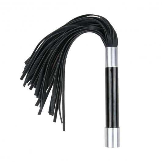 Черная плеть Easytoys Flogger With Metal Grip - 38 см. - Easy toys - купить с доставкой в Хабаровске
