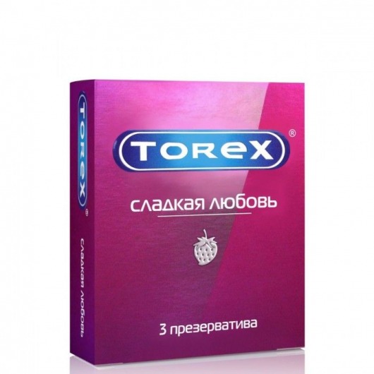 Презервативы Torex  Сладкая любовь  с ароматом клубники - 3 шт. - Torex - купить с доставкой в Хабаровске