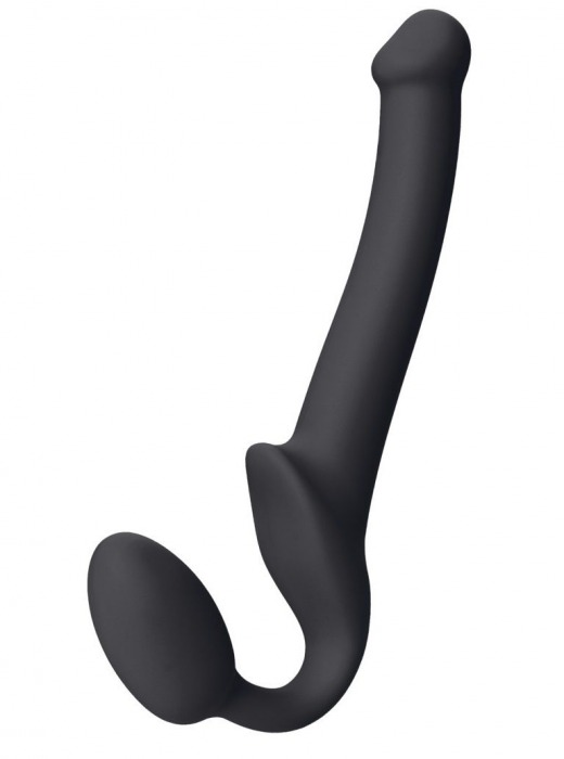 Черный безремневой страпон Silicone Bendable Strap-On S - Strap-on-me - купить с доставкой в Хабаровске
