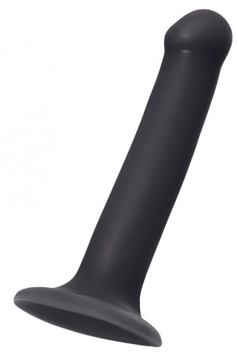 Черный фаллос на присоске Silicone Bendable Dildo M - 18 см. - Strap-on-me - купить с доставкой в Хабаровске
