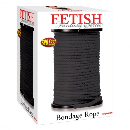Черная веревка для связывания Bondage Rope - 60,9 м. - Pipedream - купить с доставкой в Хабаровске