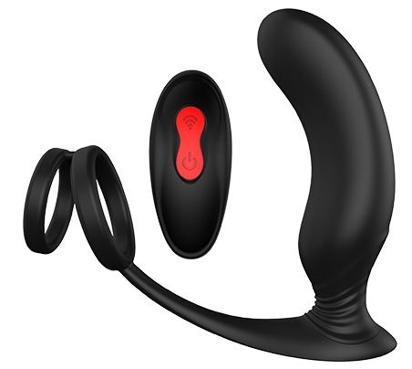Черный массажер простаты REMOTE P-PLEASER - Dream Toys - в Хабаровске купить с доставкой