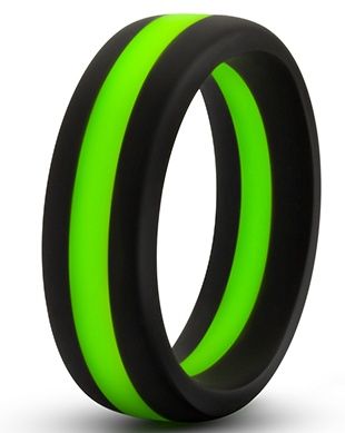 Черно-зеленое эрекционное кольцо Silicone Go Pro Cock Ring - Blush Novelties - в Хабаровске купить с доставкой