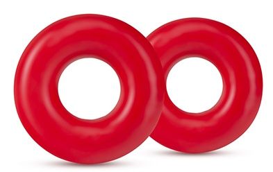 Набор из 2 красных эрекционных колец DONUT RINGS OVERSIZED - Blush Novelties - в Хабаровске купить с доставкой