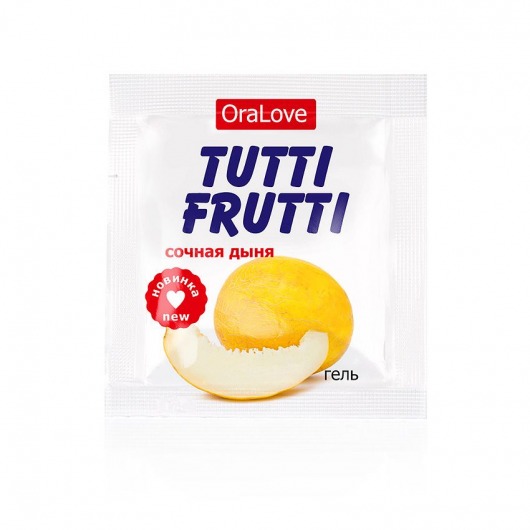 Пробник гель-смазки Tutti-frutti со вкусом сочной дыни - 4 гр. - Биоритм - купить с доставкой в Хабаровске