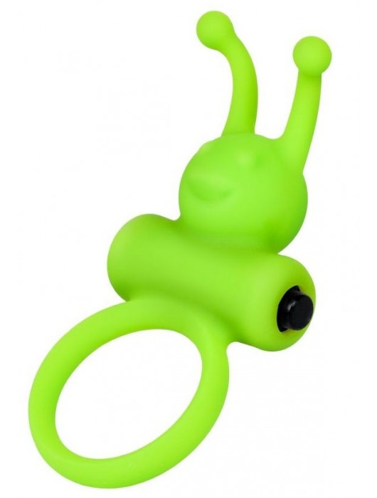 Зеленое эрекционное виброкольцо на пенис Cock Ring - A-toys - в Хабаровске купить с доставкой