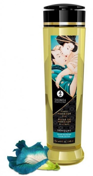 Массажное масло Sensual с цветочным ароматом - 240 мл. - Shunga - купить с доставкой в Хабаровске