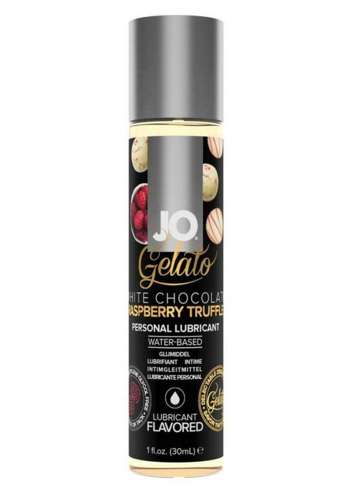 Лубрикант с ароматом трюфелей из белого шоколада и малины JO GELATO WHITE CHOCOLATE RASPBERRY TRUFFLE - 30 мл. - System JO - купить с доставкой в Хабаровске
