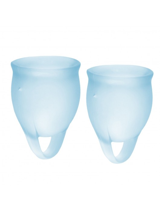 Набор голубых менструальных чаш Feel confident Menstrual Cup - Satisfyer - купить с доставкой в Хабаровске