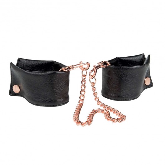 Черные мягкие наручники Entice French Cuffs с цепью - California Exotic Novelties - купить с доставкой в Хабаровске