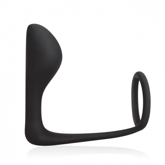 Стимулятор простаты с фиксацией эрекционным кольцом Prostate Gear - BlueLine - в Хабаровске купить с доставкой