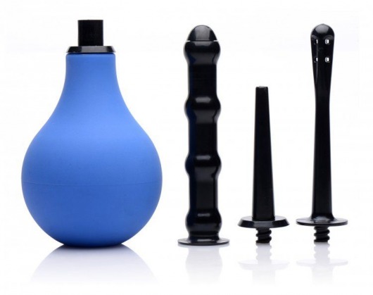 Анальный душ с 3 насадками Premium One-way Valve Anal Douche Set - XR Brands - купить с доставкой в Хабаровске