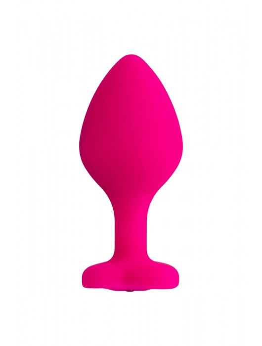 Розовая анальная втулка Diamond Heart с прозрачным кристаллом - 8 см. - ToyFa - купить с доставкой в Хабаровске