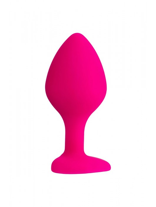 Розовая анальная втулка Diamond Heart с прозрачным кристаллом - 8 см. - ToyFa - купить с доставкой в Хабаровске