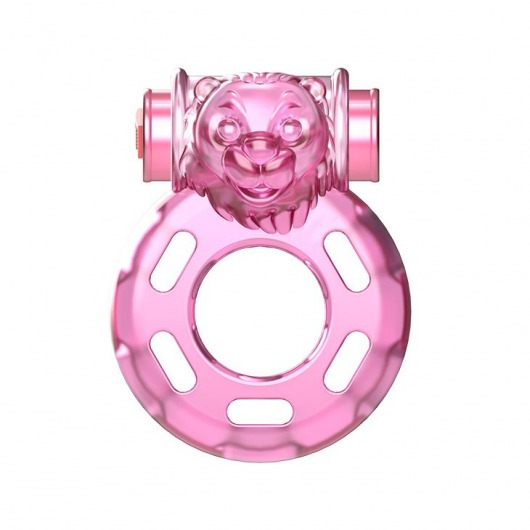Розовое эрекционное кольцо с вибрацией Pink Bear - Baile - в Хабаровске купить с доставкой