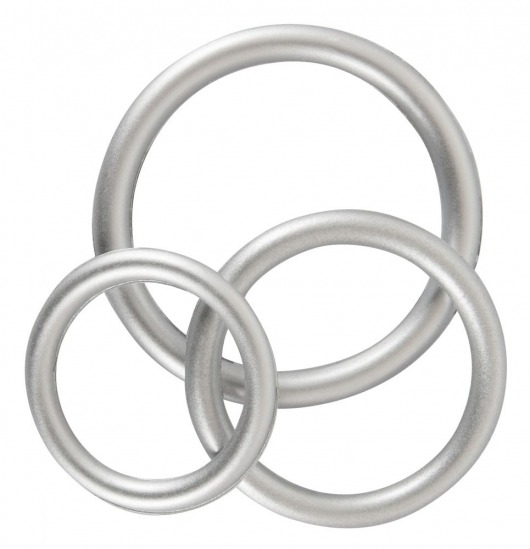 Набор из 3 эрекционных колец под металл Metallic Silicone Cock Ring Set - Orion - в Хабаровске купить с доставкой