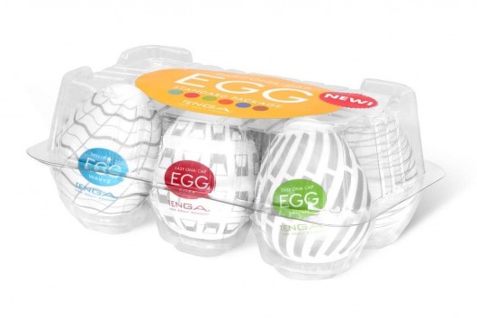 Набор из 6 мастурбаторов Tenga EGG Easy Beat с различным рельефом - Tenga - в Хабаровске купить с доставкой