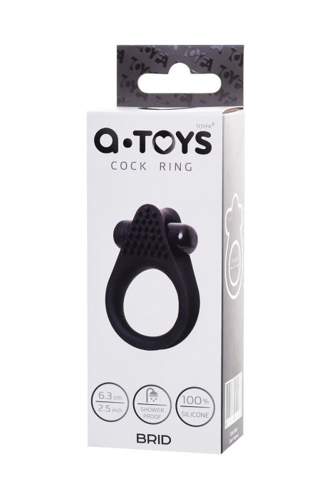 Черное эрекционное виброкольцо Brid с шипиками - A-toys - в Хабаровске купить с доставкой