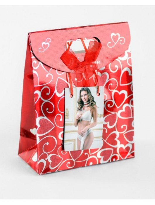 Бело-красный ошейник из натуральной кожи с нежным мехом - БДСМ Арсенал - купить с доставкой в Хабаровске