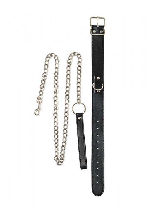 Черный ошейник с поводком Wild - Lola Games - купить с доставкой в Хабаровске