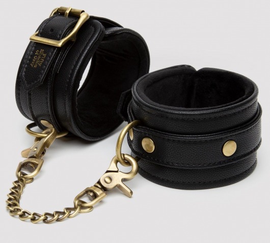 Черные оковы на ноги Bound to You Faux Leather Ankle Cuffs - Fifty Shades of Grey - купить с доставкой в Хабаровске