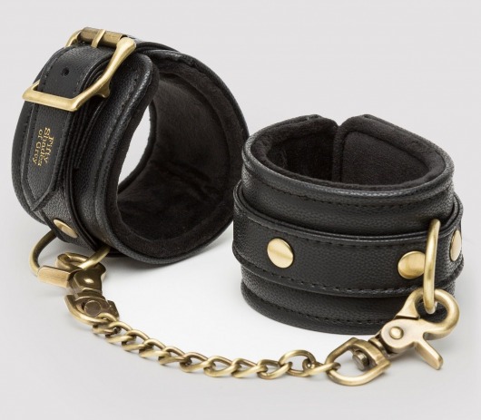 Черные наручники Bound to You Faux Leather Wrist Cuffs - Fifty Shades of Grey - купить с доставкой в Хабаровске