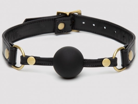 Черный кляп-шар Bound to You Faux Leather Ball Gag - Fifty Shades of Grey - купить с доставкой в Хабаровске