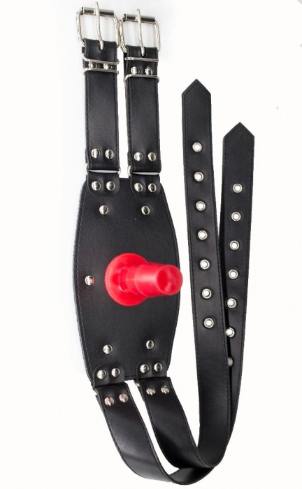 Черный узкий пояс на бедро с телесной насадкой - LOVETOY (А-Полимер) - купить с доставкой в Хабаровске