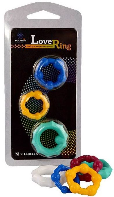 Набор из 3 цветных эрекционных колец Love Ring - Sitabella - в Хабаровске купить с доставкой