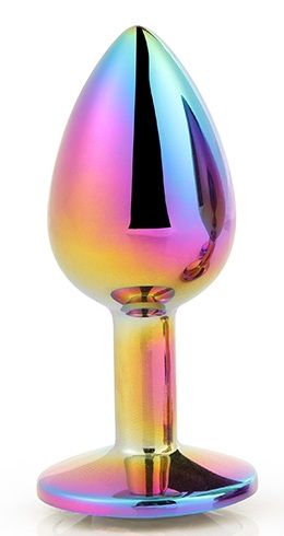 Голографическая анальная втулка с радужным кристаллом - 7,1 см. - Dream Toys - купить с доставкой в Хабаровске