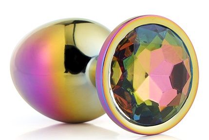 Голографическая анальная втулка с радужным кристаллом - 7,1 см. - Dream Toys - купить с доставкой в Хабаровске
