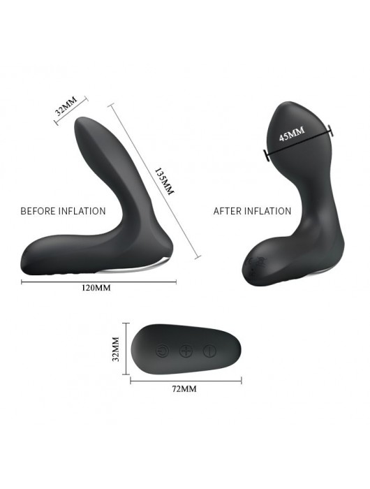 Массажер простаты Nasreddin с функцией расширения и пультом ДУ - 13,5 см. - Baile - в Хабаровске купить с доставкой