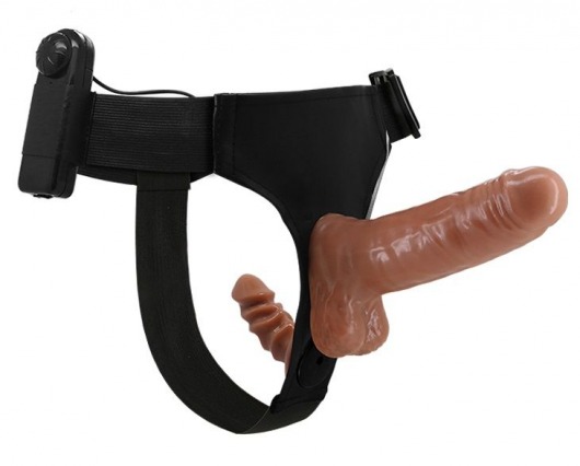 Страпон с вагинальной пробкой и вибрацией Ultra Passionate Harness - 16 см. - Baile - купить с доставкой в Хабаровске