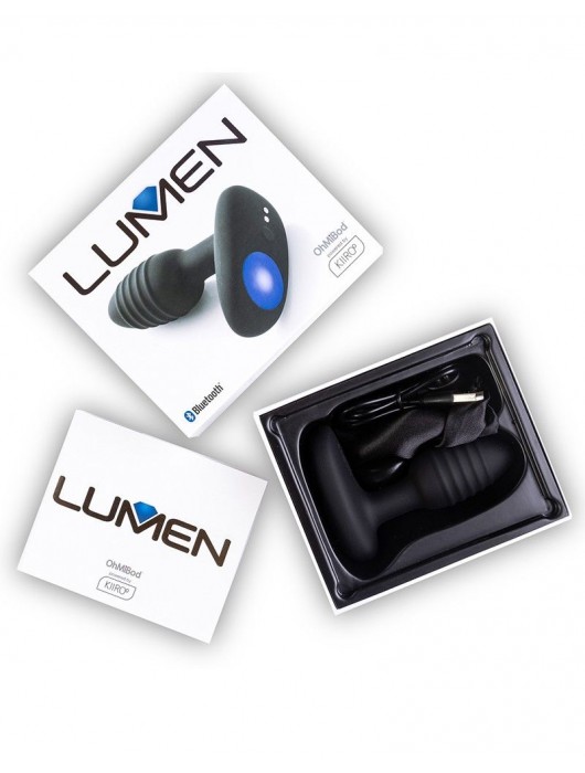 Черный интерактивный вибратор OhMiBod Lumen for Kiiroo с подсветкой - 10,2 см. - Kiiroo