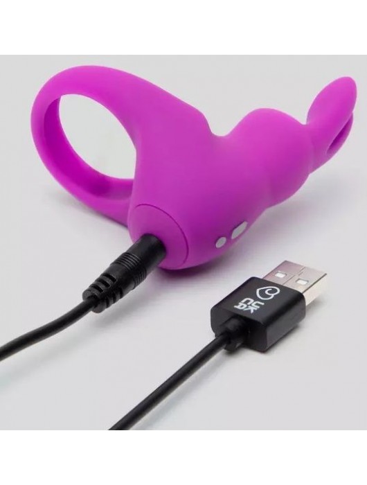 Фиолетовое эрекционное виброкольцо Happy Rabbit Cock Ring Kit - Happy Rabbit - в Хабаровске купить с доставкой