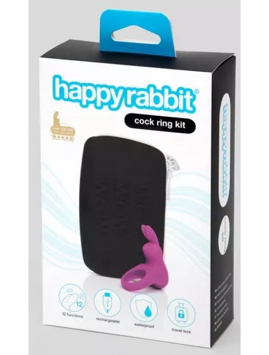 Фиолетовое эрекционное виброкольцо Happy Rabbit Cock Ring Kit - Happy Rabbit - в Хабаровске купить с доставкой