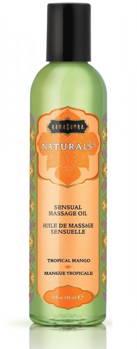 Массажное масло Naturals Tropical Mango с ароматом манго - 236 мл. - Kama Sutra - купить с доставкой в Хабаровске