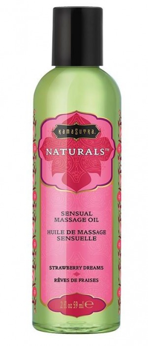 Массажное масло Naturals Strawberry Dreams с ароматом клубники - 59 мл. - Kama Sutra - купить с доставкой в Хабаровске
